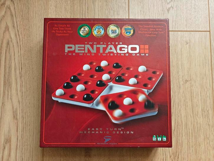 Pentago Bordspel - Strategisch Denkspel, Hobby en Vrije tijd, Gezelschapsspellen | Bordspellen, Zo goed als nieuw, Een of twee spelers