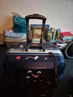 Blauwe Reiskoffer met Wieltjes, Sieraden, Tassen en Uiterlijk, Koffers, Gebruikt, 50 tot 60 cm, Hard kunststof, 35 tot 45 cm