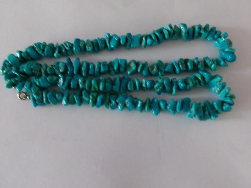 Mooi en lange ketting van TURKOOIS 84 cm lang, Sieraden, Tassen en Uiterlijk, Edelstenen, Zo goed als nieuw, Verzenden