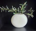 Platte off white vaas 35x40x15cm, Ophalen, Wit, Aardewerk of Porselein, Zo goed als nieuw