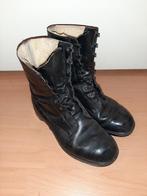 Zwarte leren gevechtslaarzen bont gevoerd maat 45M 287/100, Ophalen, Luchtmacht, Nederland, Kleding of Schoenen