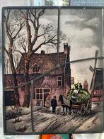 Gebrand schilderde panelen, Antiek en Kunst, Antiek | Glas en Kristal, Ophalen of Verzenden