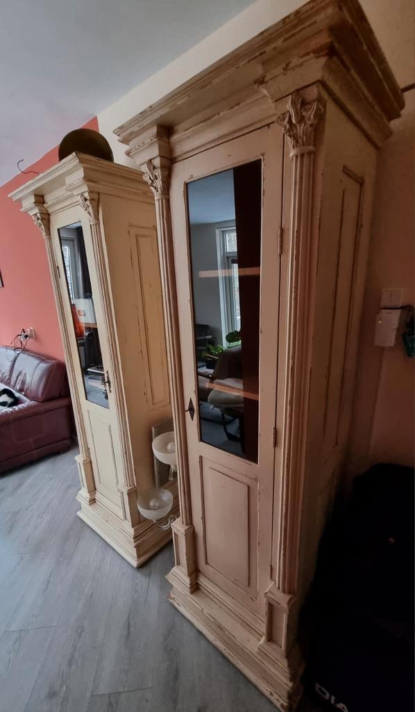 Twee Antieke Kasten, Huis en Inrichting, Kasten | Buffetkasten, Gebruikt, 200 cm of meer, 50 tot 100 cm, 25 tot 50 cm, Met deur(en)