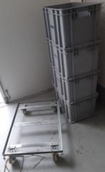 Trolley inclusief 4 bakken, 100 liter of meer, Ophalen, Gebruikt, Transportkar