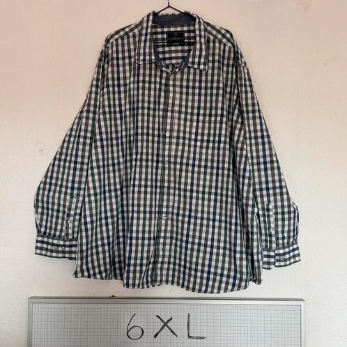 6XL Canda Overhemd Grijs-Blauw Raster Lange Mouwen, Kleding | Heren, Overhemden, Gedragen, Overige halswijdtes, Blauw, Ophalen of Verzenden