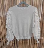 Beige truitje met sluiermouwen en parels onesize, Ophalen of Verzenden, Zo goed als nieuw, Maat 38/40 (M)