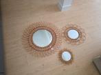 Rotan spiegels nieuw met kaartje. Spiegel set, Huis en Inrichting, Woonaccessoires | Spiegels, Ophalen, Minder dan 50 cm, Rond