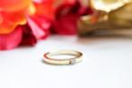 14 Karaat Gouden Solitair Ring Met Diamant, Sieraden, Tassen en Uiterlijk, Ringen, Goud, Goud, Met edelsteen, 17 tot 18