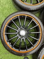 Set Mercedes AMG orange art velgen + zomerbanden 225/40R18, Auto-onderdelen, Ophalen, 18 inch, Velg(en), Zomerbanden