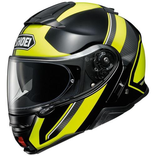 SHOEI Neotec II Excursion Zwart-Fluo Geel TC-3 Helm, Motoren, Kleding | Motorhelmen, Systeemhelm, Shoei, Tweedehands, Ophalen of Verzenden