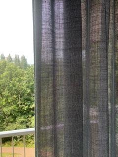 2 kant & klaar luxe gordijnen totaal 500 cm breed grijs-wit, Huis en Inrichting, Stoffering | Gordijnen en Lamellen, Zo goed als nieuw