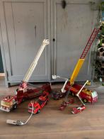 Vintage speelgoed brandweer ladderwagens, Ophalen of Verzenden, Gebruikt