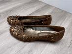 Ballerina’s bruin met goud maat 37, Bruin, Nieuw, Ballerina's, Ophalen of Verzenden
