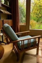 Vintage massief houten fauteuils, Huis en Inrichting, Fauteuils, Ophalen, Zo goed als nieuw, 75 tot 100 cm, 50 tot 75 cm