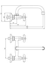 Nostalgische keukenkraan, nostalgische wandkraan, Symetrio, Verzenden, Nieuw