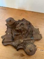 Antiek bronzen / koperen inktset leeuw, Ophalen of Verzenden