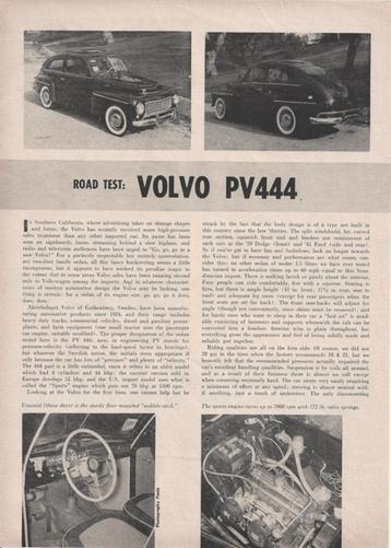 Volvo PV444 K-serie road test Road & Track 129 katterug PV