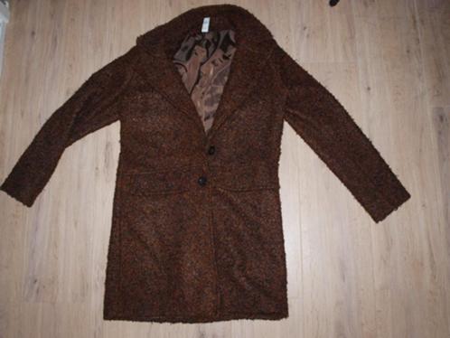 Bruin Zwart Gemeleerde Wollige Jas (S), Kleding | Dames, Jassen | Winter, Gedragen, Maat 36 (S), Bruin, Ophalen of Verzenden