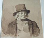Cornelis Kruseman (1797-1857) - Sepiatekening (1851), Antiek en Kunst, Ophalen of Verzenden