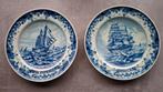 Porseleinen borden Delfts blauw met nr., Antiek en Kunst, Antiek | Wandborden en Tegels, Ophalen