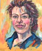 Magda Schouten - portret Connie Palmen - olieverf op board, Ophalen of Verzenden