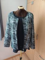 Zwart wit kort vest jasje, lange mouw maat +/_ 44, Kleding | Dames, Ophalen of Verzenden, Zo goed als nieuw, Maat 42/44 (L), Zwart