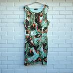 Smashed Lemon Jurk Maat 44 Lichtblauw Groen Bladeren Midi, Verzenden, Sl, Maat 46/48 (XL) of groter, Zo goed als nieuw