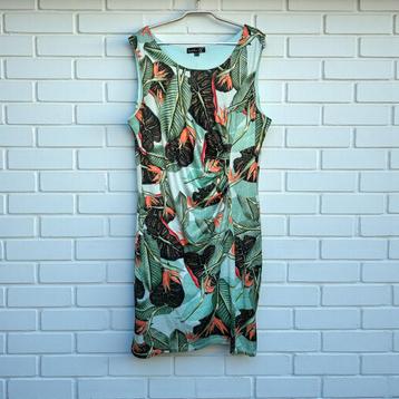 Smashed Lemon Jurk Maat 44 Lichtblauw Groen Bladeren Midi beschikbaar voor biedingen