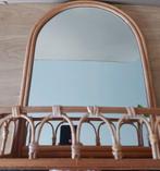 HANG OF STA SPIEGEL MET PLANKJE/REKJE RIET/BAMBOO, Huis en Inrichting, Verzenden, Zo goed als nieuw, Minder dan 50 cm, Minder dan 100 cm