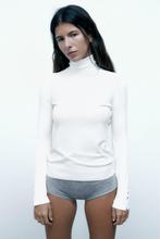 Dames Zara basic tricot coltrui trui opstaande kraag wit S, Nieuw, Ophalen of Verzenden, Maat 36 (S), Wit