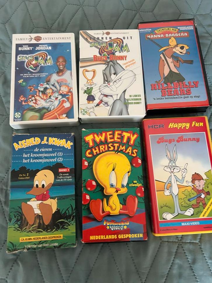 VHS Kinderfilms - Bugs Bunny, Alfred J. Kwak, Tweety, Cd's en Dvd's, VHS | Kinderen en Jeugd, Gebruikt, Kinderprogramma's en -films