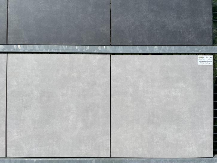 Topkwaliteit Kera-Beton 60x60x4 Starter-One Grey, Tuin en Terras, Tegels en Klinkers, Nieuw, Terrastegels, Keramiek, 10 m² of meer