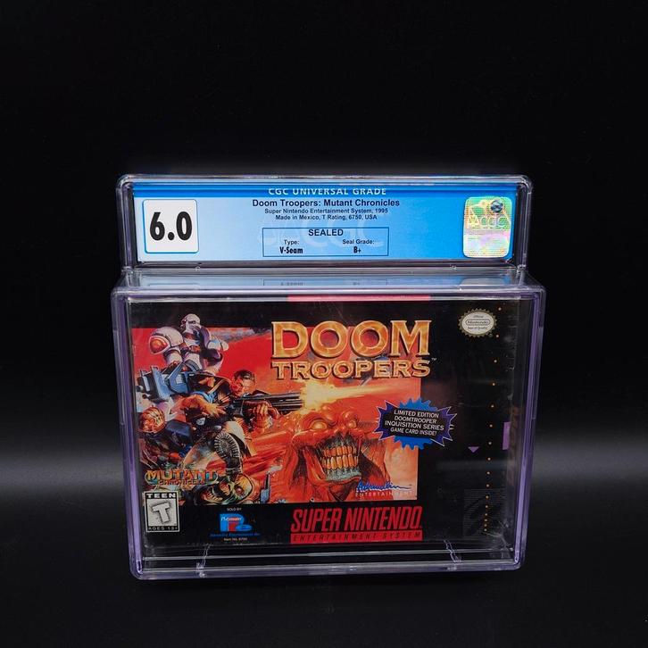 CGC 6.0 B+ Doom Troopers SNES USA Factory Sealed Nieuw, Spelcomputers en Games, Games | Nintendo Super NES, Nieuw, Shooter, 1 speler