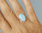 Zilveren ring met natuurlijke Larimar steen zilver 925, Sieraden, Tassen en Uiterlijk, Ringen, O.T., Blauw, Nieuw, Ophalen of Verzenden