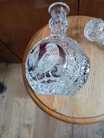 Boheemse Kristallen Karaf met Vogels - Puntgaaf!, Antiek en Kunst, Antiek | Glas en Kristal, Ophalen of Verzenden