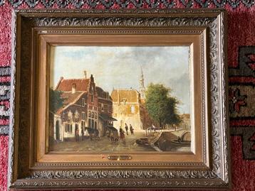 Schilderij Raamgracht Haarlem van Joh. Hendriks beschikbaar voor biedingen