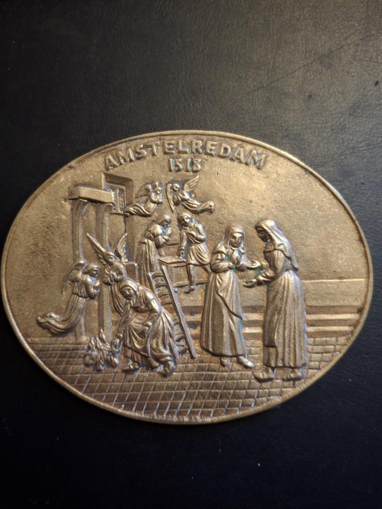 Koperen plakette Wonder van Amsterdam 1345, Verzenden, Overige materialen