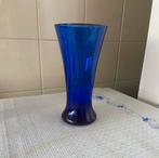 Vintage glazen vaas - Kobalt blauw - retro vaasje - glas, Huis en Inrichting, Woonaccessoires | Vazen, Ophalen, 50 tot 75 cm, Blauw
