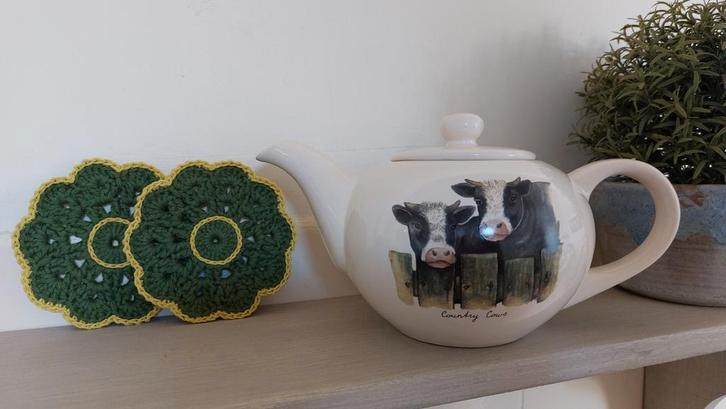 Theepot Jet & La Rose + onderzetters, Huis en Inrichting, Keuken | Servies, Nieuw, Overige typen, Overige stijlen, Ophalen of Verzenden