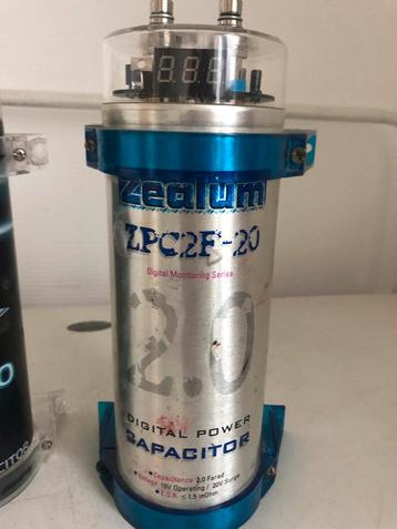 Zealum 2.0 Farad Power Capacitor met voltmeter beschikbaar voor biedingen
