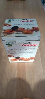 Crème brûlée set - 6 bakjes + brander, Ophalen, Zo goed als nieuw