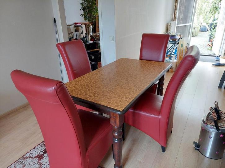 Eettafel met stoelen - zeer goede staat!, Huis en Inrichting, Tafels | Eettafels, Zo goed als nieuw, 50 tot 100 cm, Rechthoekig