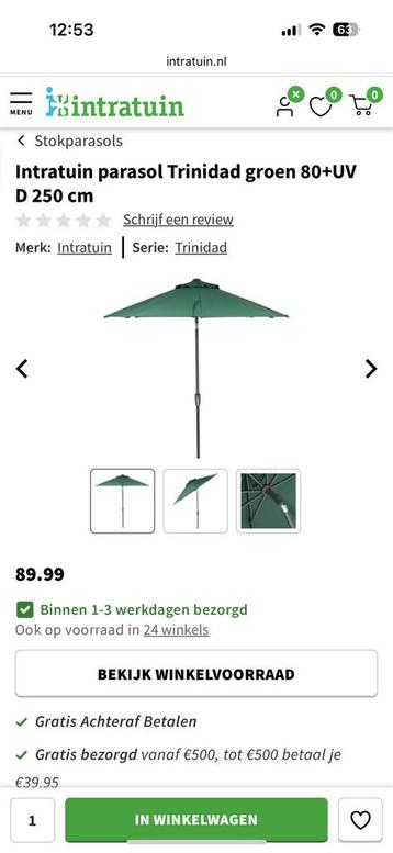Parasol intratuin 250cm beschikbaar voor biedingen