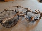 Metalen rieten korven aan toe, Overige materialen, Mand, Rond, Nieuw