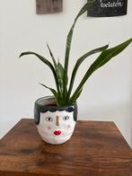 Bloempot met gezicht en plant, Huis en Inrichting, Ophalen