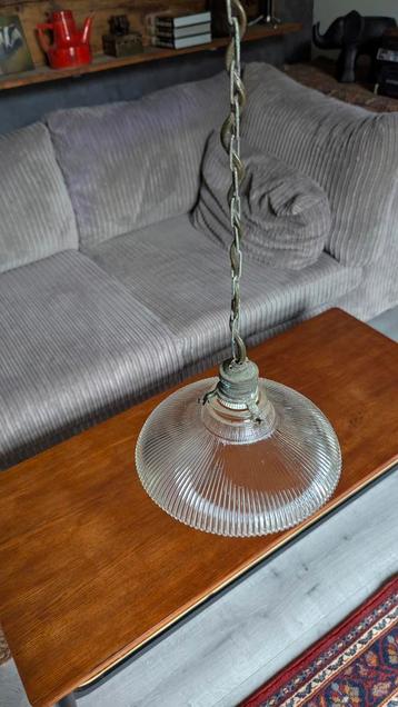 Vintage Halophane Hanglamp Jaren 30 beschikbaar voor biedingen