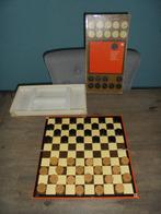 Damspel met houten schijven, Hobby en Vrije tijd, Gezelschapsspellen | Bordspellen, Ophalen of Verzenden, Zo goed als nieuw