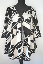 JACQUELINE DE YONG Prachtige Zwart/Witte Design Poncho M-L, Zwart, Maat 42/44 (L), Ophalen of Verzenden, Zo goed als nieuw