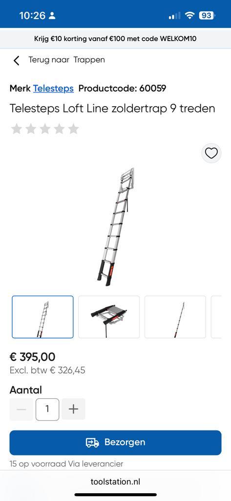 Vlizo trap Telesteps, Doe-het-zelf en Verbouw, Ladders en Trappen, Nieuw, 4 meter of meer, Ophalen
