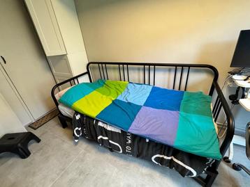 FYRESDAL Bedbank/slaapbank, zwart, 80-160200 beschikbaar voor biedingen